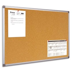 Tableau d'affichage en Liège, cadre en PVC Gris - Format : L90 x H60 cm