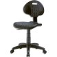 Chaise technique en PU Noire hauteur standard avec repose-pieds sur roulettes, réglable en hauteur