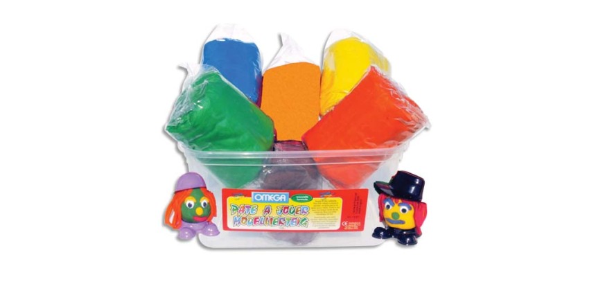 Lot de pate a modeler culture club a jouer pate vegetale    inodore reutilisable boite    hermetique 500 g 6 pots