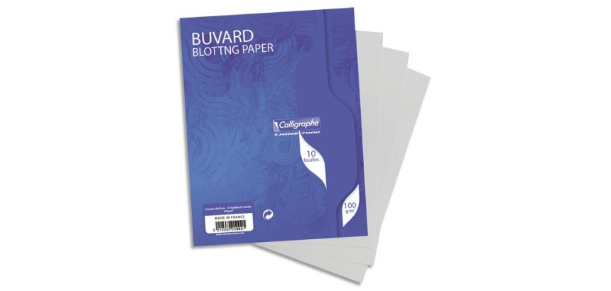 Buvard 7000 16x21 cm 10 feuilles uni 100 g teinte blanche