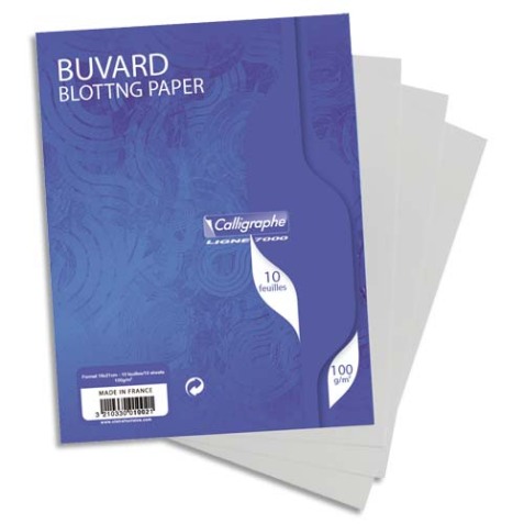 Buvard 7000 16x21 cm 10 feuilles uni 100 g teinte blanche