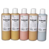 Lot de 5 flacons 250ml d'acrylique. Assortis métal : bronze, Beige, or rosé, or, métal