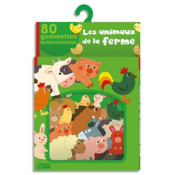 Boîte de 80 gommettes les animaux de la ferme