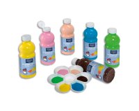 Peinture acrylique lefranc bourgeois glossy fluide brillante indélébile multi-supports assortiment 6 flacons 500ml
