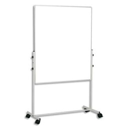 Tableau mobile surface émaillée Blanche magnétique, verso feutrine Bleue - Format L70 x H120 cm