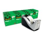 Dévidoir scotch magic office c60 argenté + 16 rouleaux de ruban adhésif 19mmx33m boîte individuelle