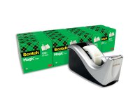 Dévidoir scotch magic office c60 argenté + 16 rouleaux de ruban adhésif 19mmx33m boîte individuelle