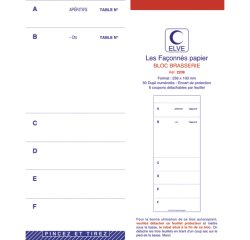 Bloc brasserie dupli, 50 feuilles autocopiantes