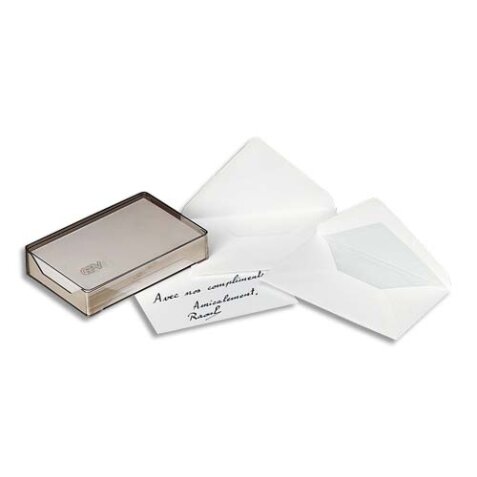 Boîte cristal de 100 enveloppes gomme format 90x140 mm