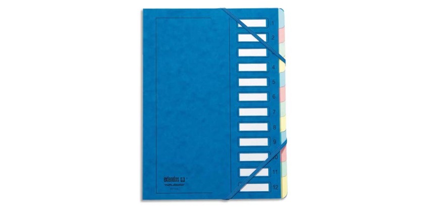 Trieur Junior Clip, 12 compartiments, numérique, bleu