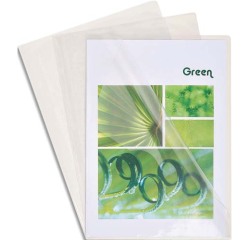 Chemises coin PVC Exacompta Premium 18/100e  transparente incolore - Paquet de 50