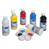 Assortiment de 6 flacons 500ml de gouache Glossy assorties