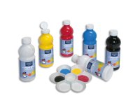 Peinture acrylique lefranc bourgeois glossy fluide indélébile multi-supports assortiment primaire 6 flacons 500ml