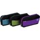 Fantaisie Trousse Rectangulaire 4 cmpts Polyester 22x10x4 cm. Bleu turquoise, vert anis et violet.