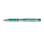 Stylo encre gel Signo Broad avec grip et capuchon. Pointe large 1mm. Couleur vert métal