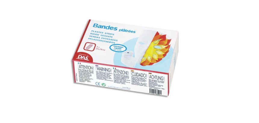 Bande plâtrée das 8cmx3m boîte 20 unités