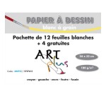 Papier dessin art plus 180 g format 24 x 32 cm pochette 12 + 4 feuilles