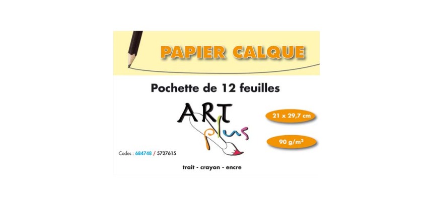 Papier calque art plus format a4 90 g pochette 12 feuilles