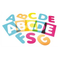 Pochoir alphabet culture club en plastique lettres          majuscules 20x16cm paquet 26  unites
