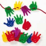 Boîte de 72 mains à lacer L4 x H5 cm, avec 6 lacets coloris assortis