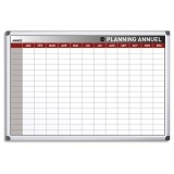 Planning Annuel perpétuel Banc magnétique effaçable à sec, cadre aluminium L90 x H60 cm