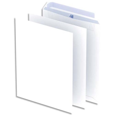Boîte de 250 pochettes Blanches auto-adhésives 100g format C4 229x324 mm