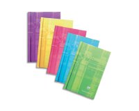 Carnet brochure rembordée rigide 7,5x12cm 128 pages petits carreaux - Assortis