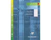 Feuillets mobiles sous étui A4 100 pages perforées petits carreaux + marge