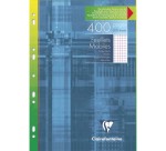 Feuillets mobiles sous étui A4 400 pages perforées petits carreaux + marge
