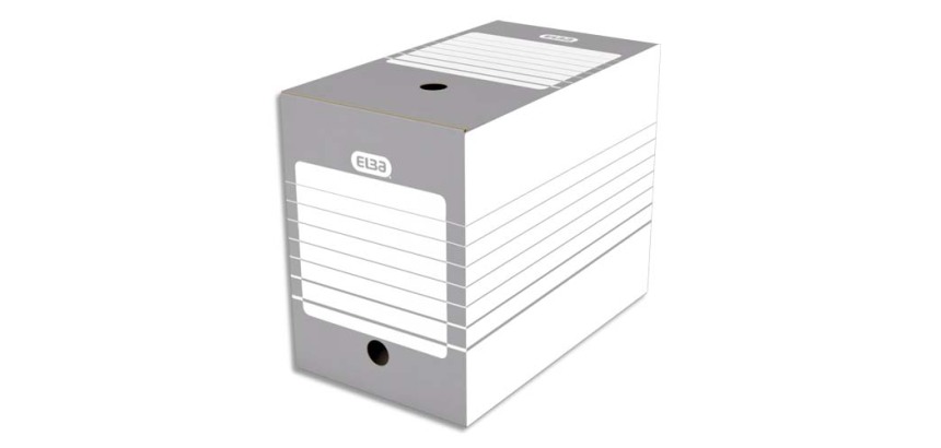 Boîte d'archives, largeur 200 mm, A4, gris / blanc