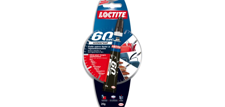 Colle gel extra forte et repositionnable Loctite 60 Secondes Universal - Tube de 20 g