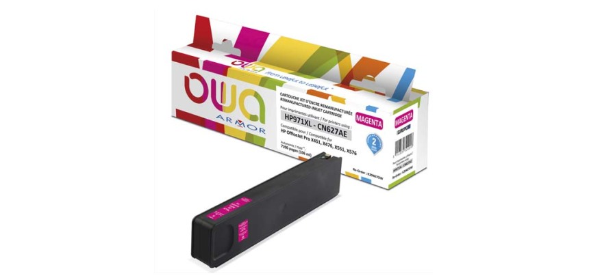 Cartouche d'encre remanufacturée OWA - haute capacité - Magenta - pour HP 971XL M