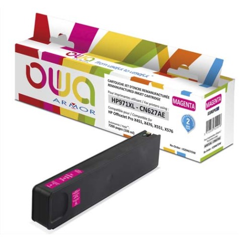 Cartouche d'encre remanufacturée OWA - haute capacité - Magenta - pour HP 971XL M