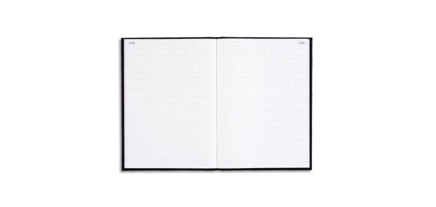 Registre 340X225 Quadrillé 500 pages foliotées - Noir toilé