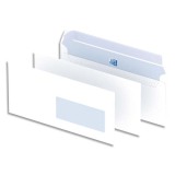 Boîte de 500 enveloppes Blanches auto-adhésives 90g format DL 110x220 mm avec fenêtre 35x100 mm