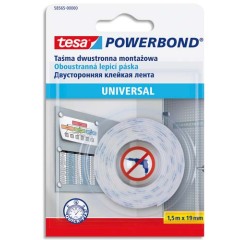 Adhésif de fixation double-face universel - Largeur 19 mm x longueur 1,5 m