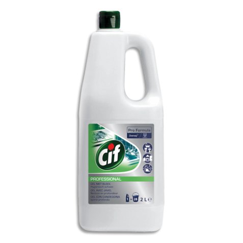 Bidon 2L Gel Nettoyant javellisé pour taches difficiles sols et surfaces Pro Formula