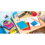 Cahier piqué Koverbook 17x22cm 96 pages grands carreaux couverture polypropylène transparent - Assortis