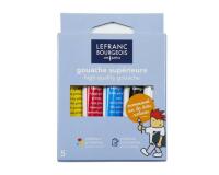 Gouache lefranc bourgeois sans composants toxiques boîte pegboardable 5 tubes 10ml