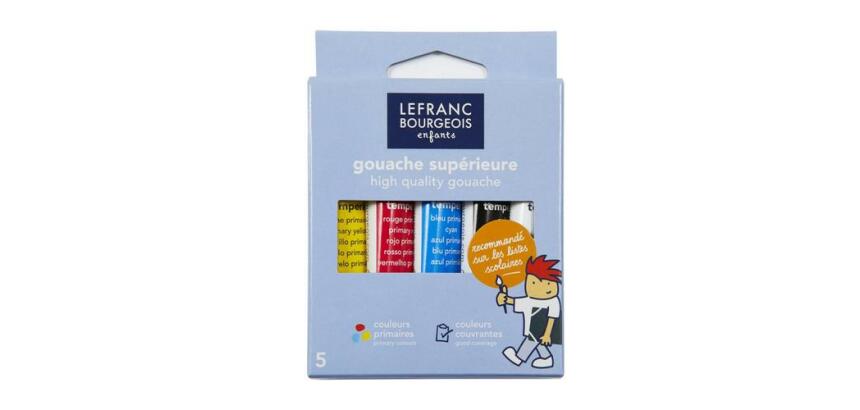 Gouache lefranc bourgeois sans composants toxiques boîte pegboardable 5 tubes 10ml