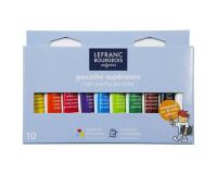 Gouache lefranc bourgeois sans composants toxiques boîte pegboardable 10 tubes 10ml
