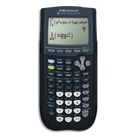 Calculatrice texas instruments graphique ti-82 advanced fonctions essentielles câble usb inclus 190x90x25mm 290g