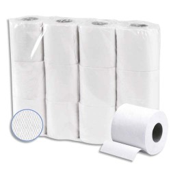 Colis de 48 rouleaux de Papier toilette Extra ouate Blanche recyclée 2 plis, 200 feuilles 247245R