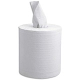 Colis de 6 Bobines d'essuyage Maxi prédécoupée 2 plis Blanche 450 feuilles - Format 35 x 19,5 cm