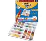 Feutre coloriage bic kids decoralo pointe ogive extra large bloquée 12 couleurs assorties spécial école 48 unités
