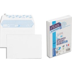 Paquet de 50 enveloppes Blanches auto-adhésives 80 grammes format C6 114x162mm référence 6620
