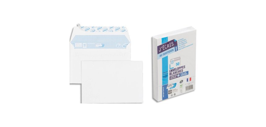 Enveloppe gpv économique vélin blanc 75g c6 114x162mm adhésive paquet 50 unités