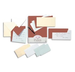 Carte correspondance clairefontaine pollen 210g/m2 110x155mm coloris blanc paquet25 feuilles