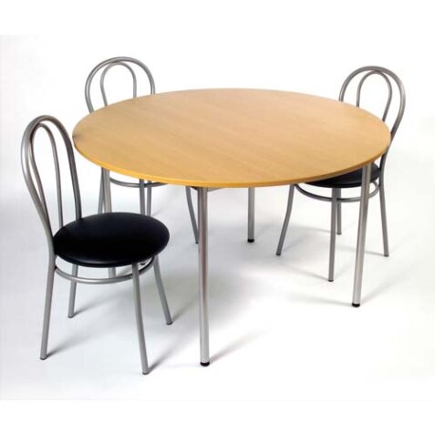 Table collectivité Hêtre alu cafétéria ronde diam 120cm