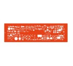 Normographe minerva électrographe standard n.13a en plastique coloris orange